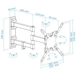 TooQ LP2142TNL-B giratório e inclinável 42″ VESA 200×200 mm – Suporte para TV