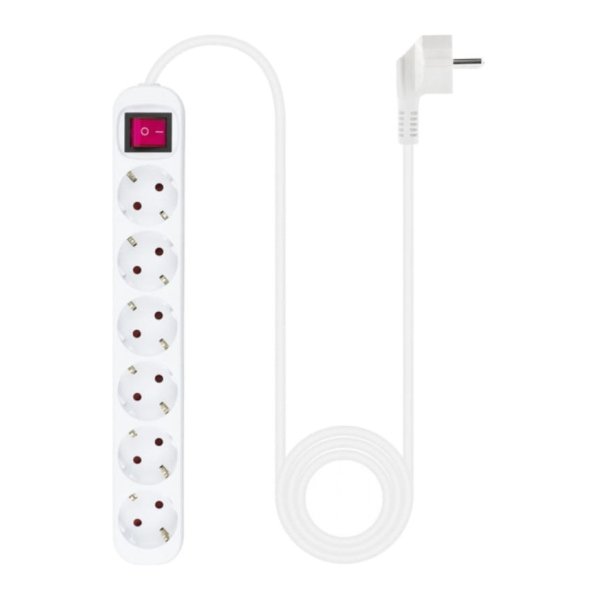 Régua de alimentação de 6 tomadas Nanocable com interruptor 1.4m