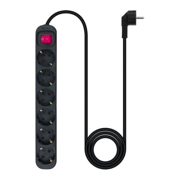 Régua de alimentação de 6 tomadas Nanocable com interruptor 1.4m