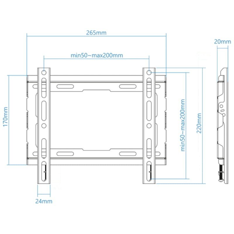 TooQ LP1043F-B Fixo 43″ VESA 200×200 mm – Suporte para TV
