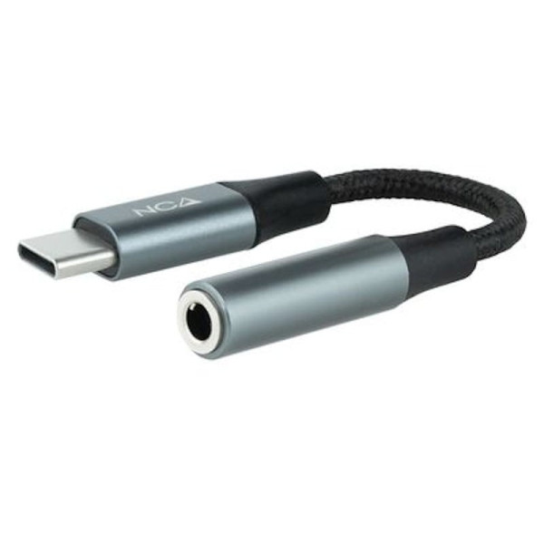 Cabo Adaptador de Áudio Nanocable USB-C para Jack 3.5/Cinza 11cm