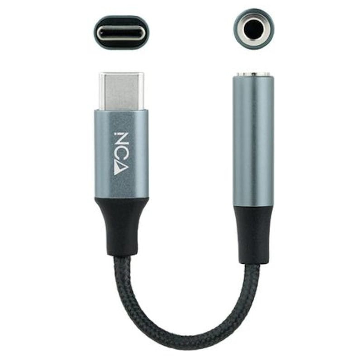 Cabo Adaptador de Áudio Nanocable USB-C para Jack 3.5/Cinza 11cm