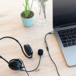 Cabo Adaptador de Áudio Nanocable USB-C para Jack 3.5/Cinza 11cm