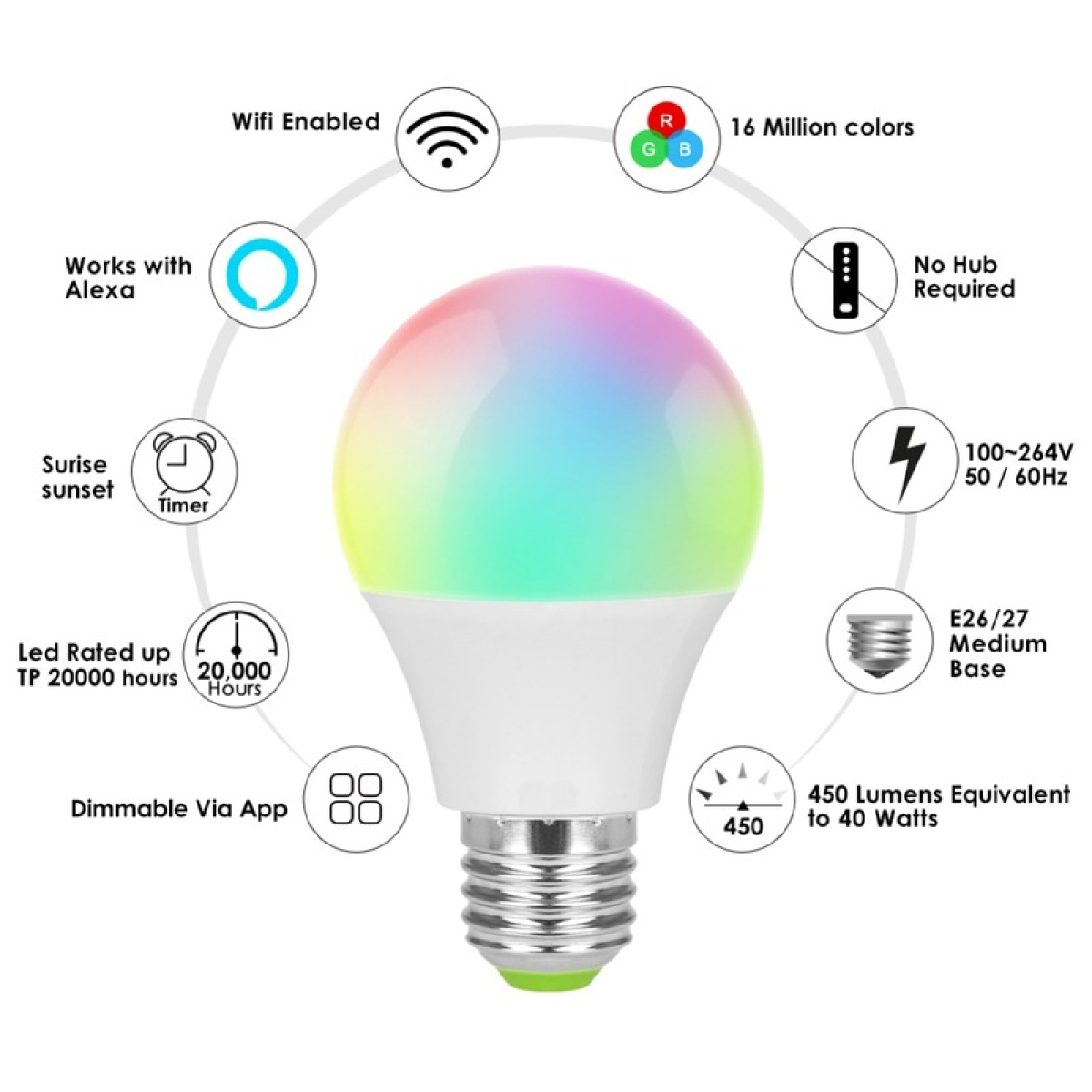 Lâmpada Inteligente Magic E27 10W RGB