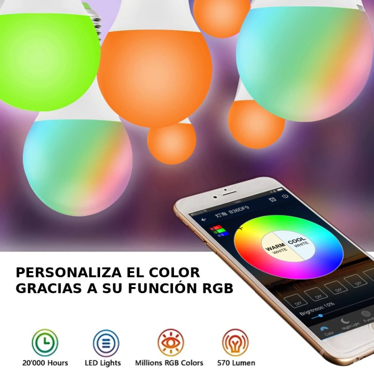 Lâmpada Inteligente Magic E27 10W RGB