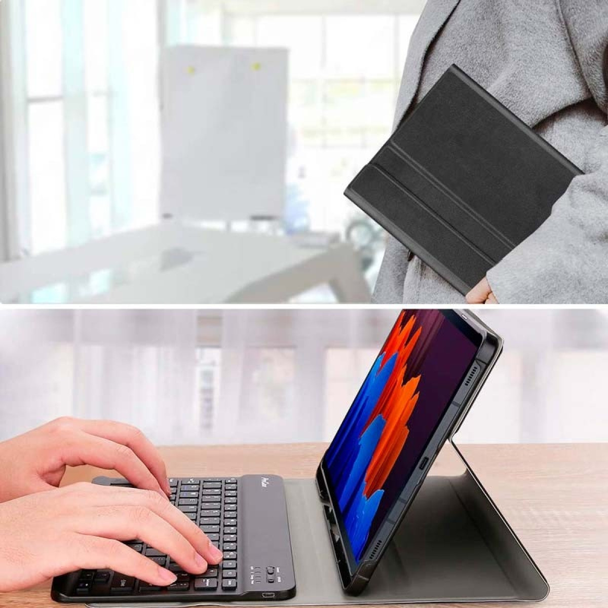 Capa com Teclado Samsung Galaxy Tab S7+/S8+/S7 FE