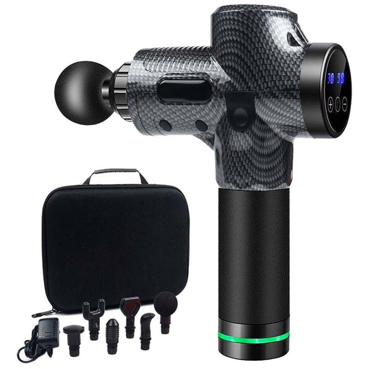 Pistola de Massagem Muscular 6 Cabeças 30 níveis