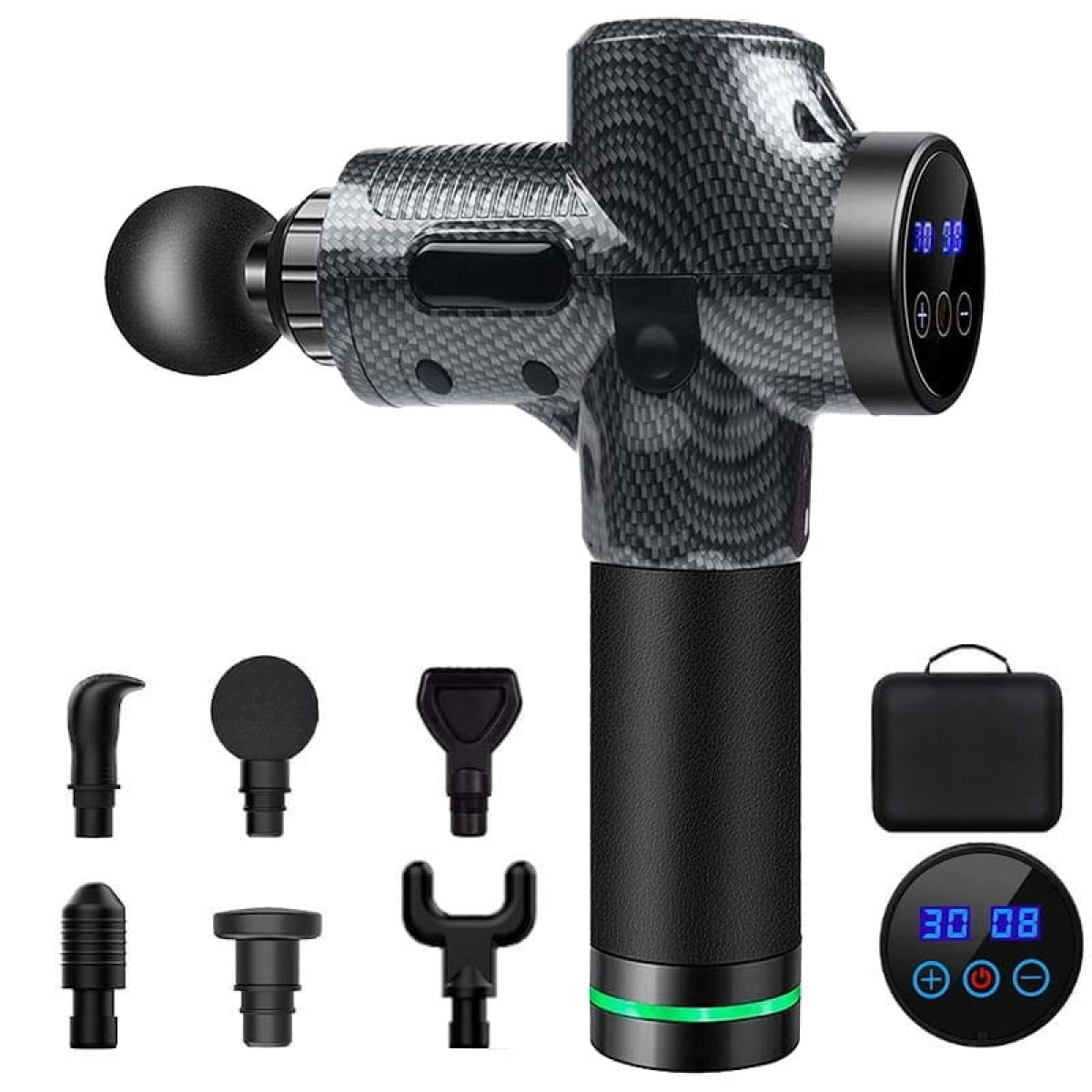 Pistola de Massagem Muscular 6 Cabeças 30 níveis