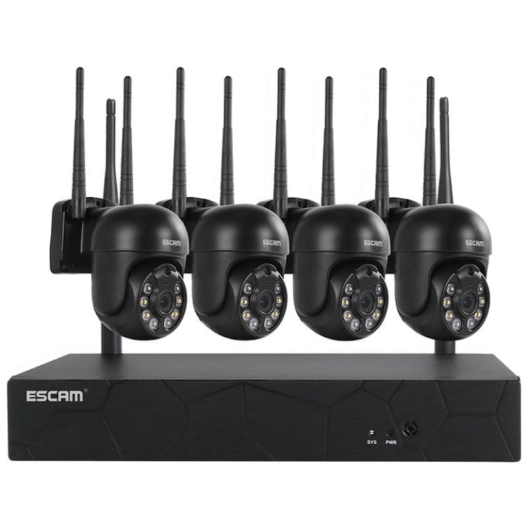 Kit de vigilância por vídeo IP Escam WNK614 Wifi 3MP 4 Câmaras
