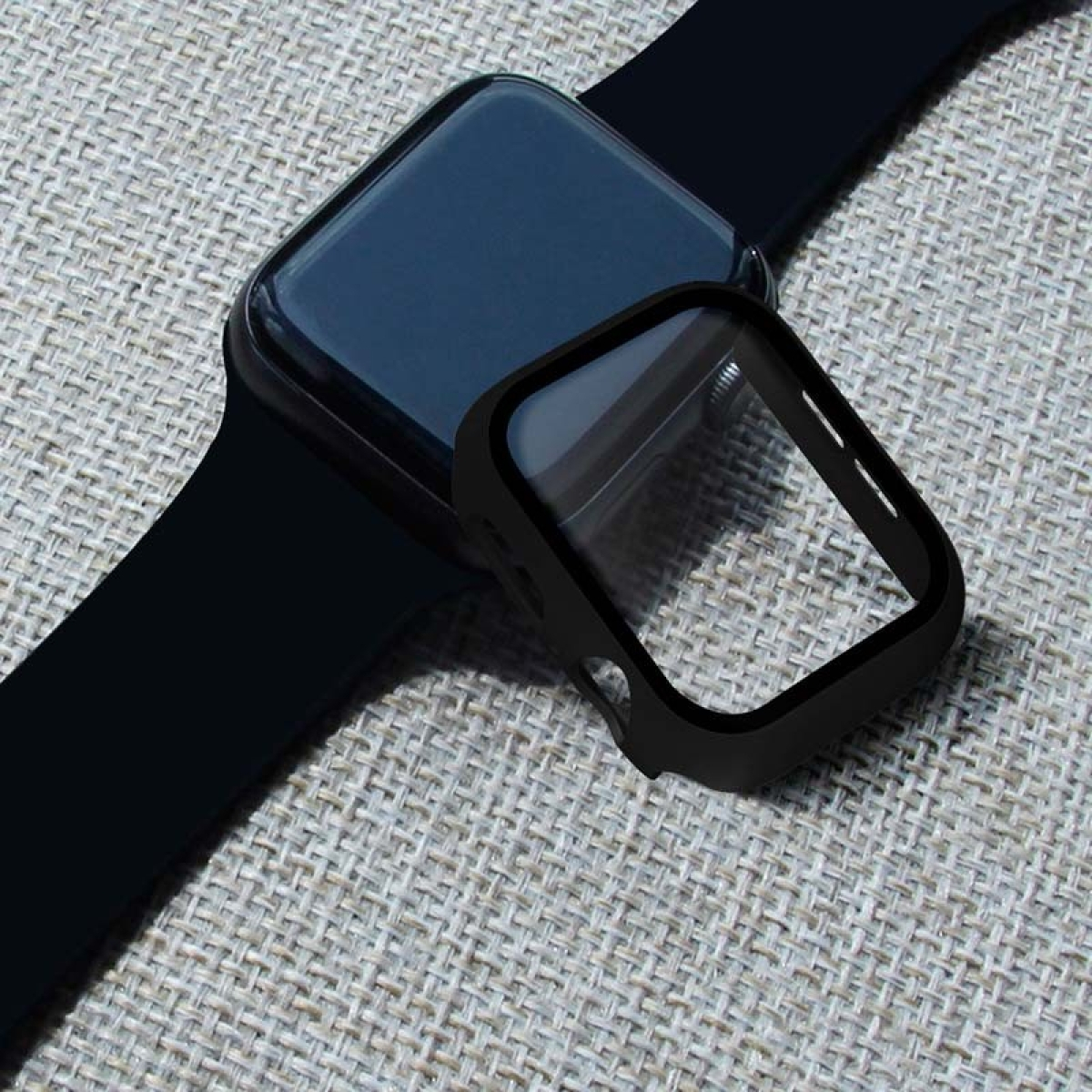 Capa PC + Vidro Temperado Apple Watch 44mm – Compatível com Apple Watch 4/5/6/SE