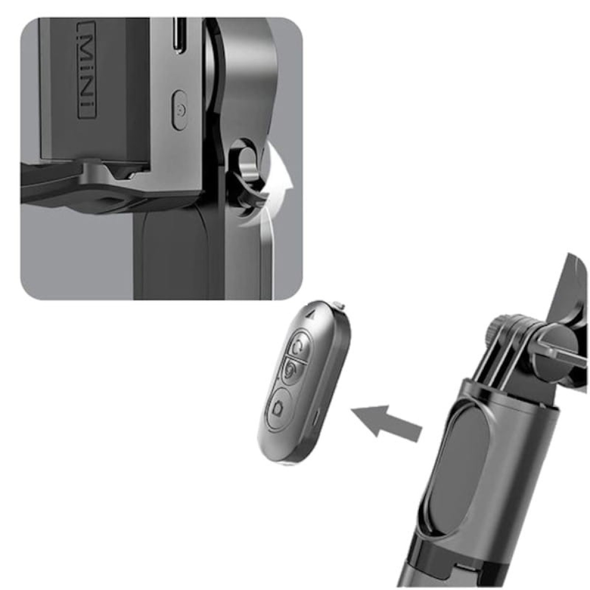 Q09 Selfie Gimbal Selfie Stick – Estabilizador de smartphone com rotaà§à£o de 360º e Comando Sem fios