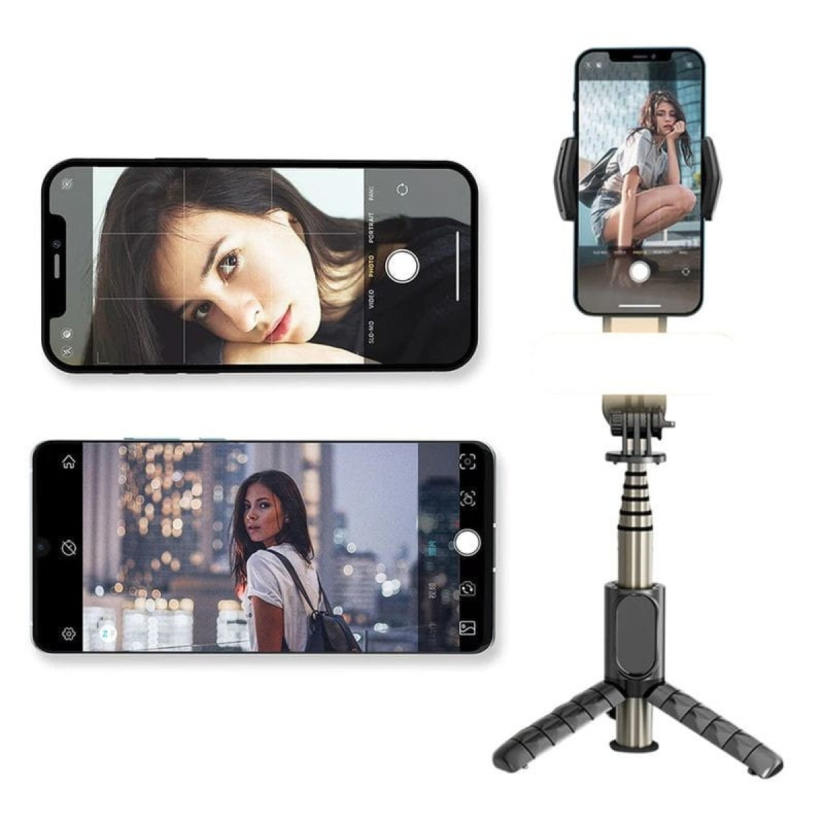 Q09 Selfie Gimbal Selfie Stick – Estabilizador de smartphone com rotaà§à£o de 360º e Comando Sem fios