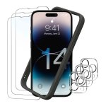 Pack de Acessórios iPhone 14 Pro com 3 Película de Ecrã + 3 Película de vidro para câmara + Capa Bumper