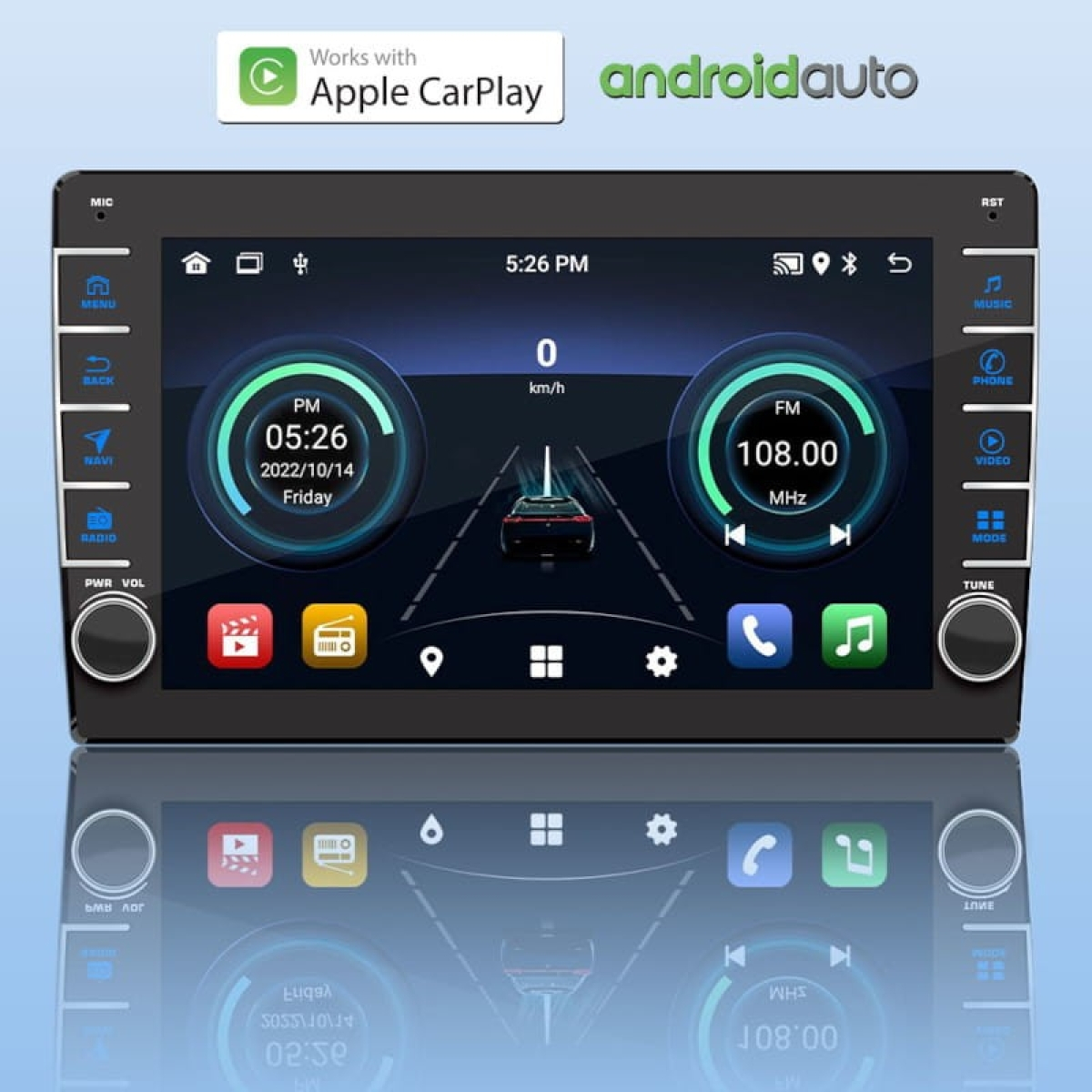 Auto-rádio 2 DIN S-9089 1GB/16GB GPS Android 10.1 9 polegadas HD