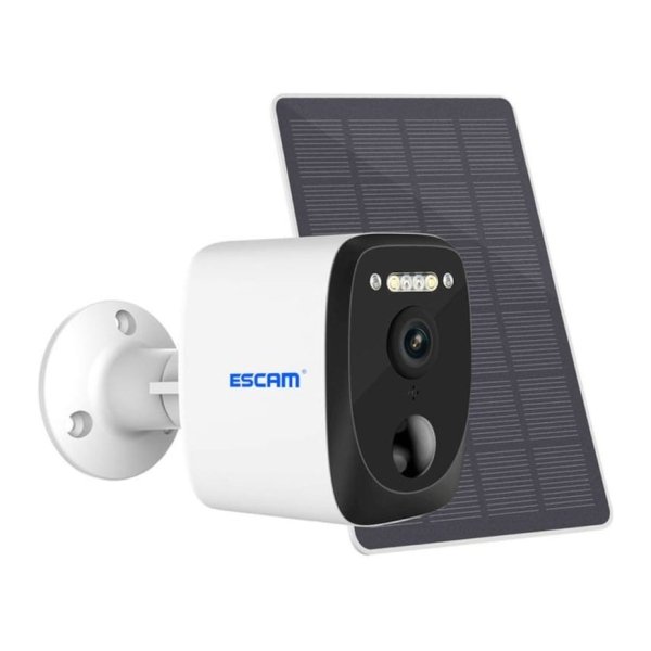 Câmara de segurança IP Escam QF370 3MP Visão Noturna Cor WiFi Painel Solar