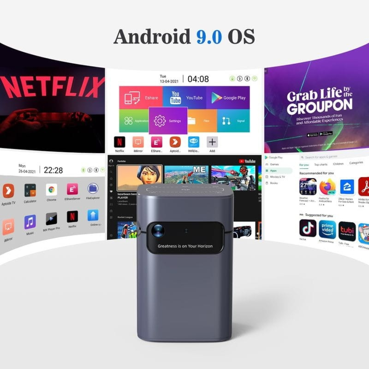 Projetor DLP K19 2GB/16GB 7000mAh Android 9.0