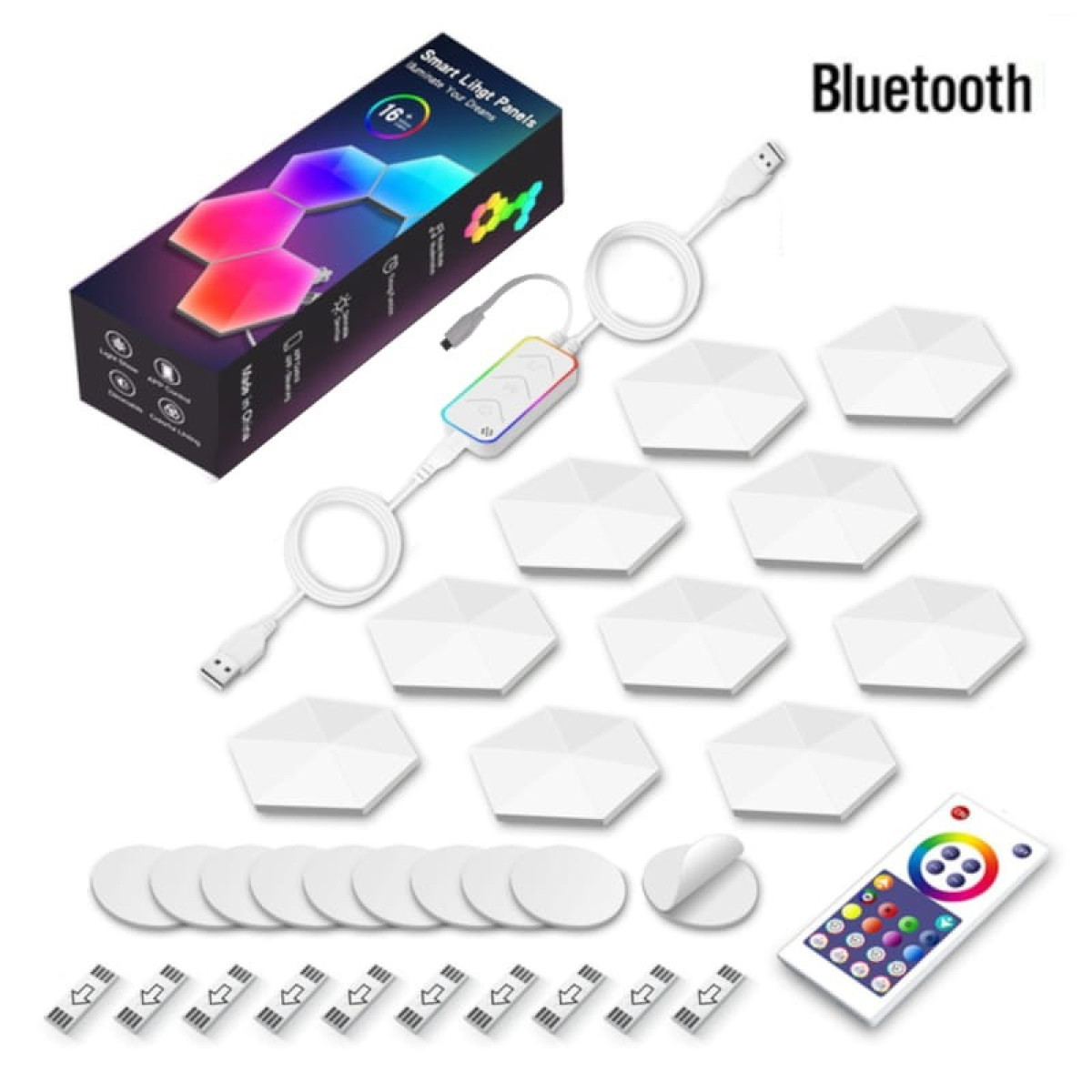 Luzes LED Hexagonais RGB com Bluetooth