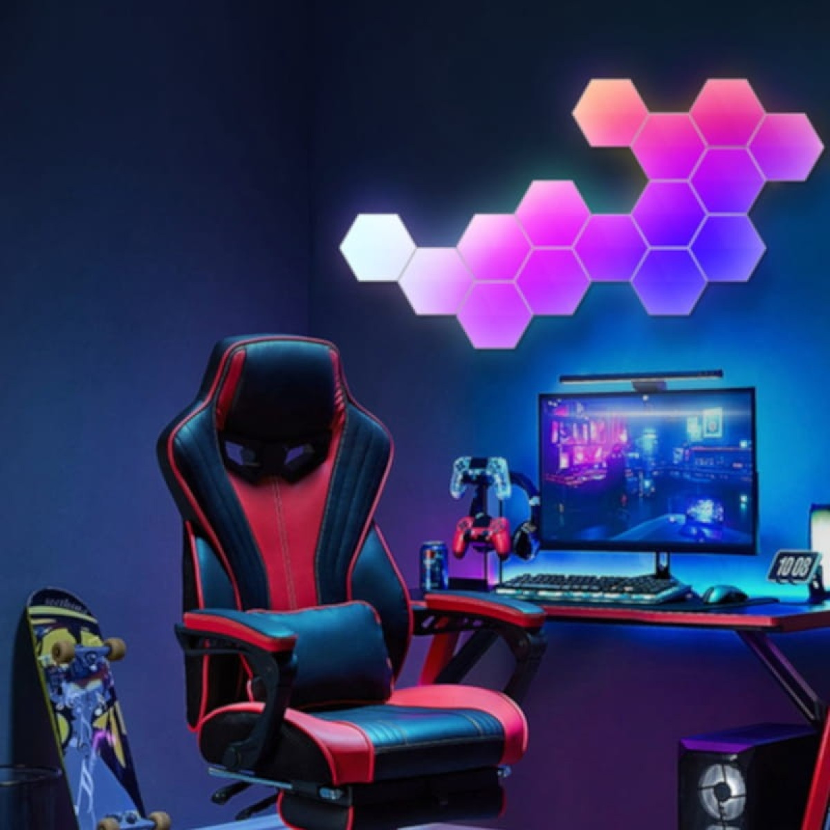 Luzes LED Hexagonais RGB com Bluetooth