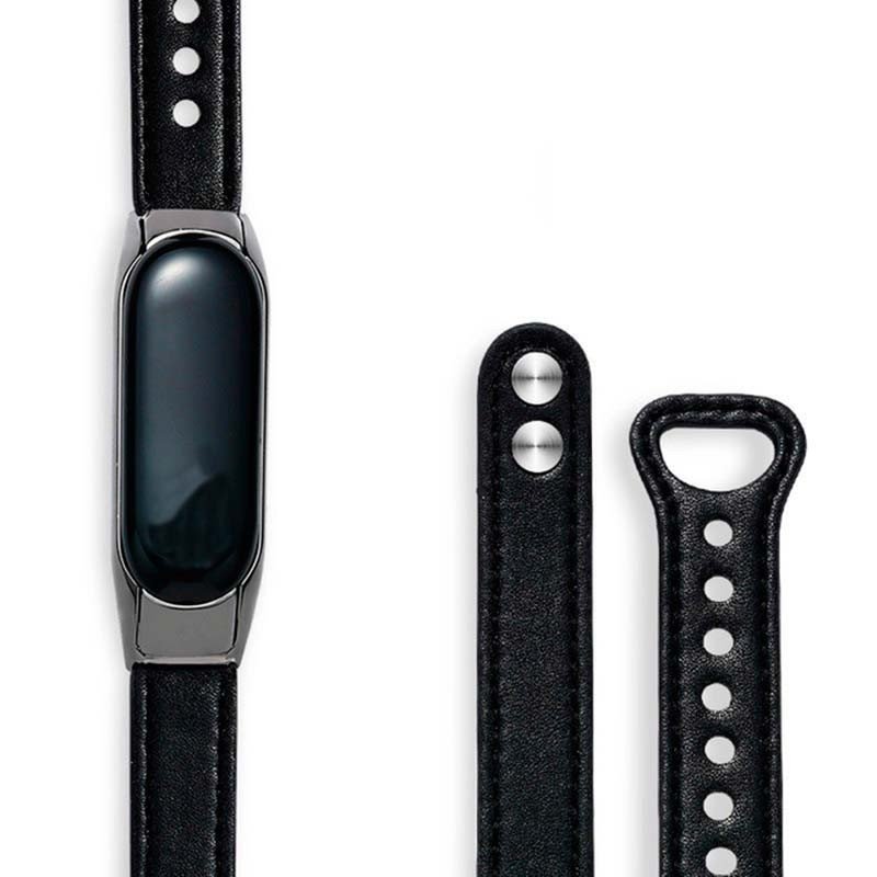 Pulseira Xiaomi Mi Smart Band 6 / Mi Band 5 / Amazfit Band 5 Couro Clipe