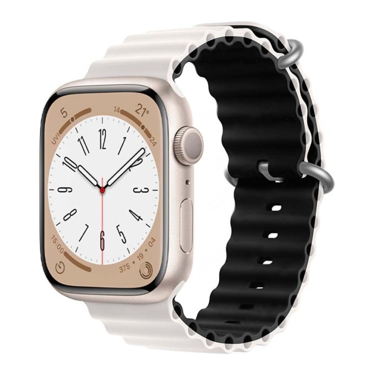 Pulseira Apple Watch 42/44/45/49mm Wave +Preto