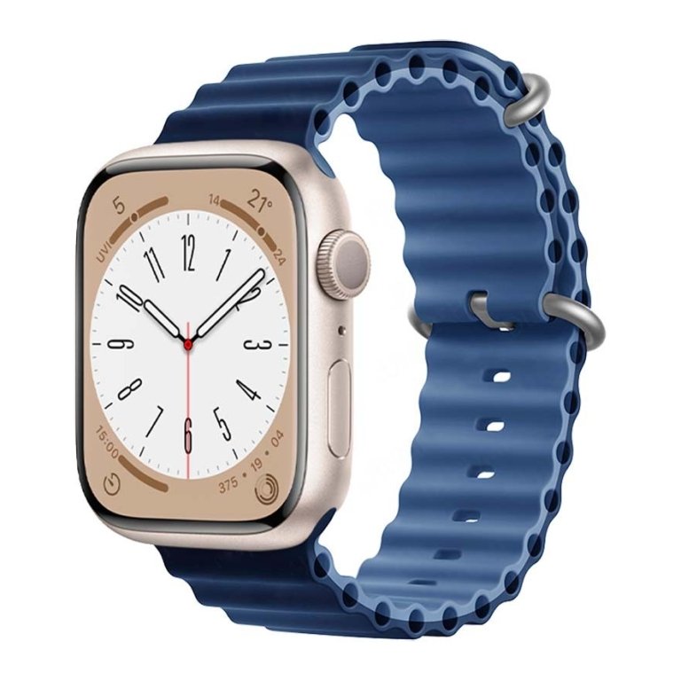 Pulseira Apple Watch 42/44/45/49mm Wave Marinho+Azul