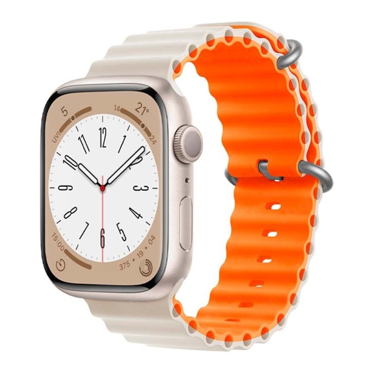 Pulseira Apple Watch 42/44/45/49mm Wave Estrela+Laranja
