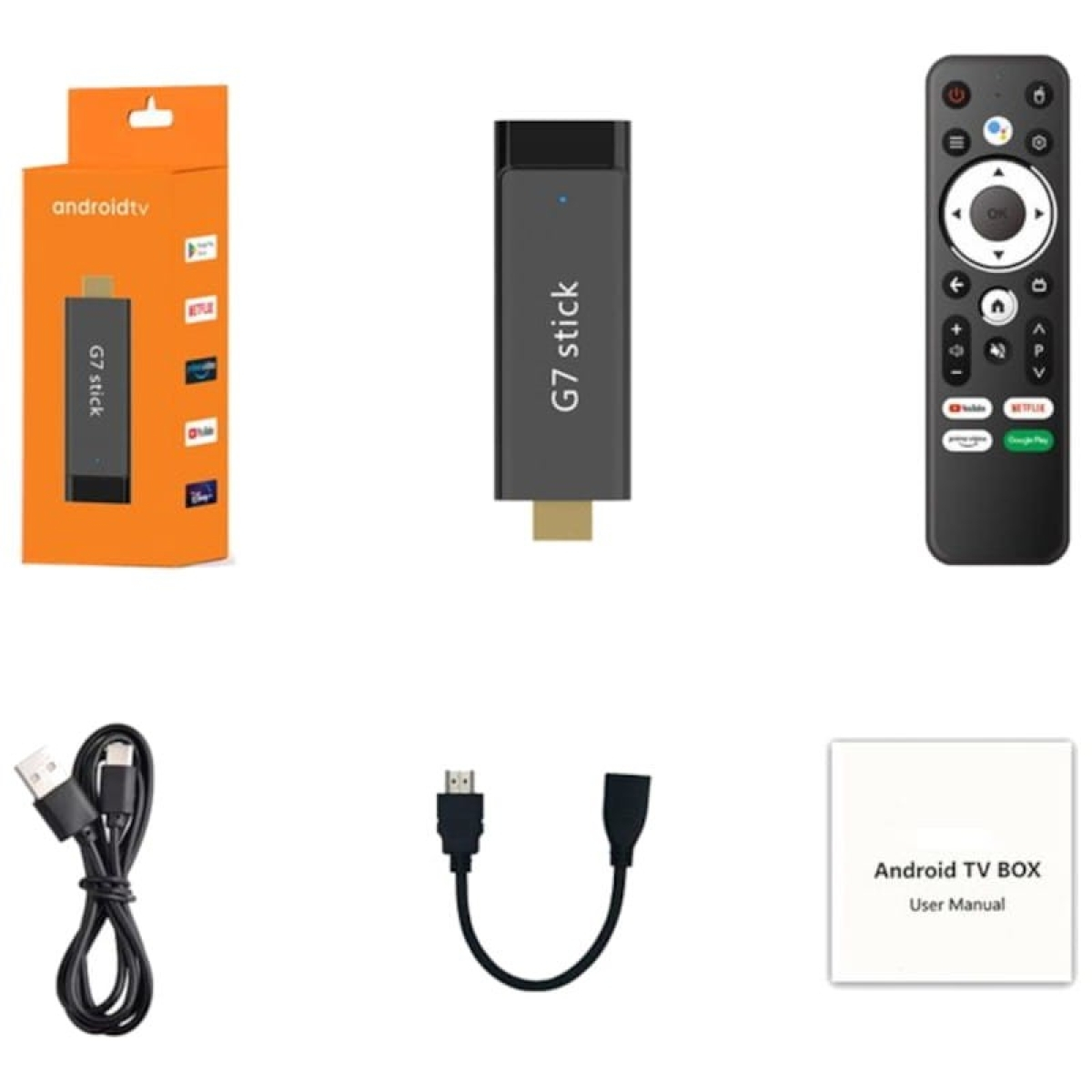 G7 Stick S905Y4 2GB/16GB Dual Wifi Controle de Voz Android 11 – Android TV