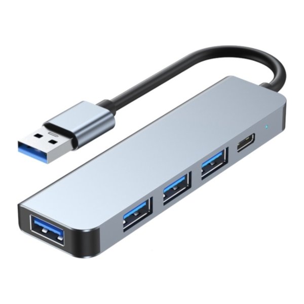 Hub USB BYL-2301U 5 em 1 USB Tipo C+USB 3.0