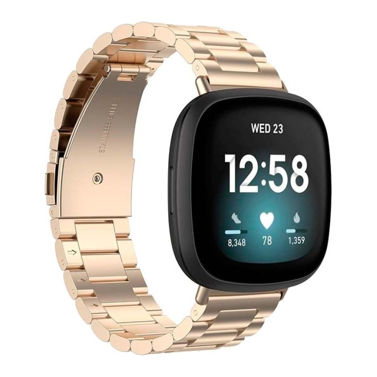 Pulseira Metal Elos Fitbit Versa 3 / Versa 4 Champanhe