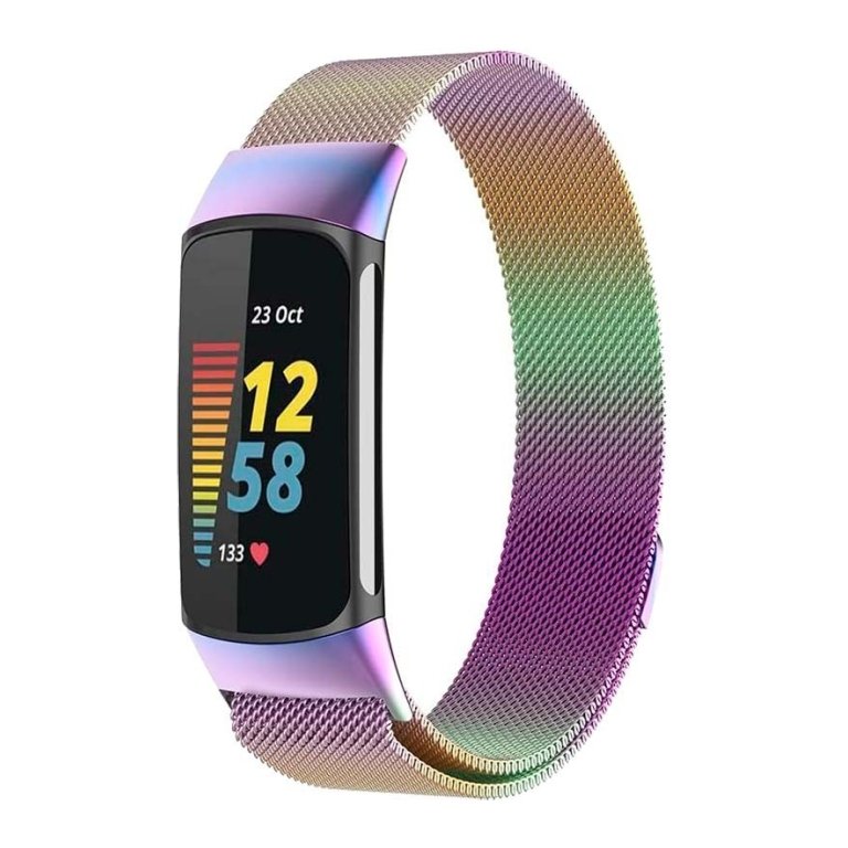 Pulseira Milanesa Magnética Fitbit Charge 5 / Charge 6 Multicolorida