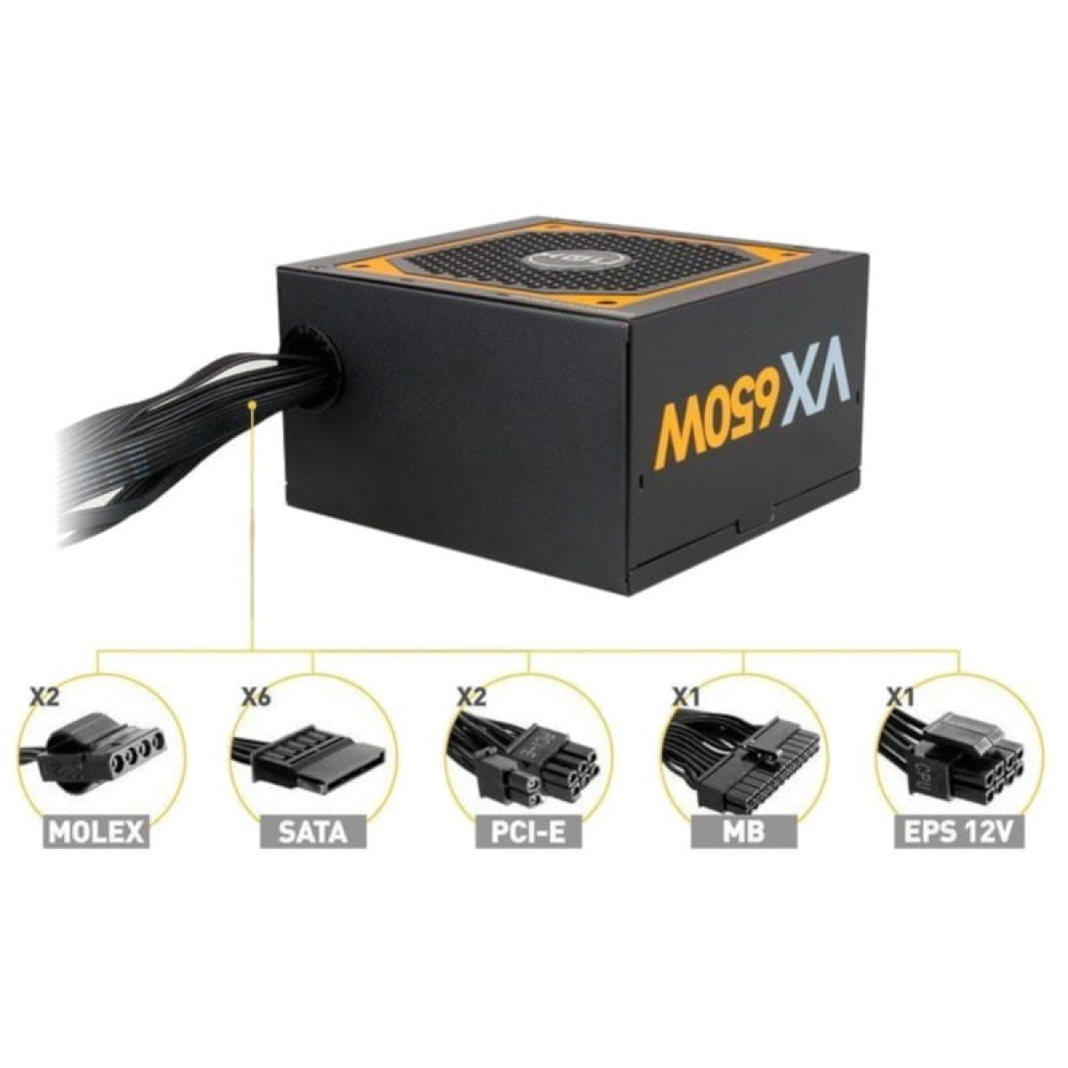 Fonte 650W NOX Urano VX 80 Plus Bronze