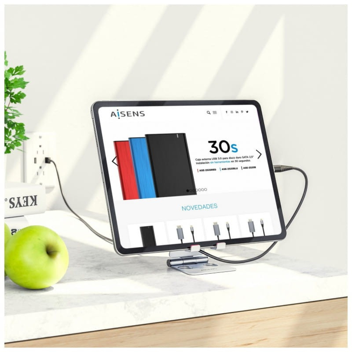 Aisens até 8 polegadas Argent – Suporte para Tablet/Smartphone