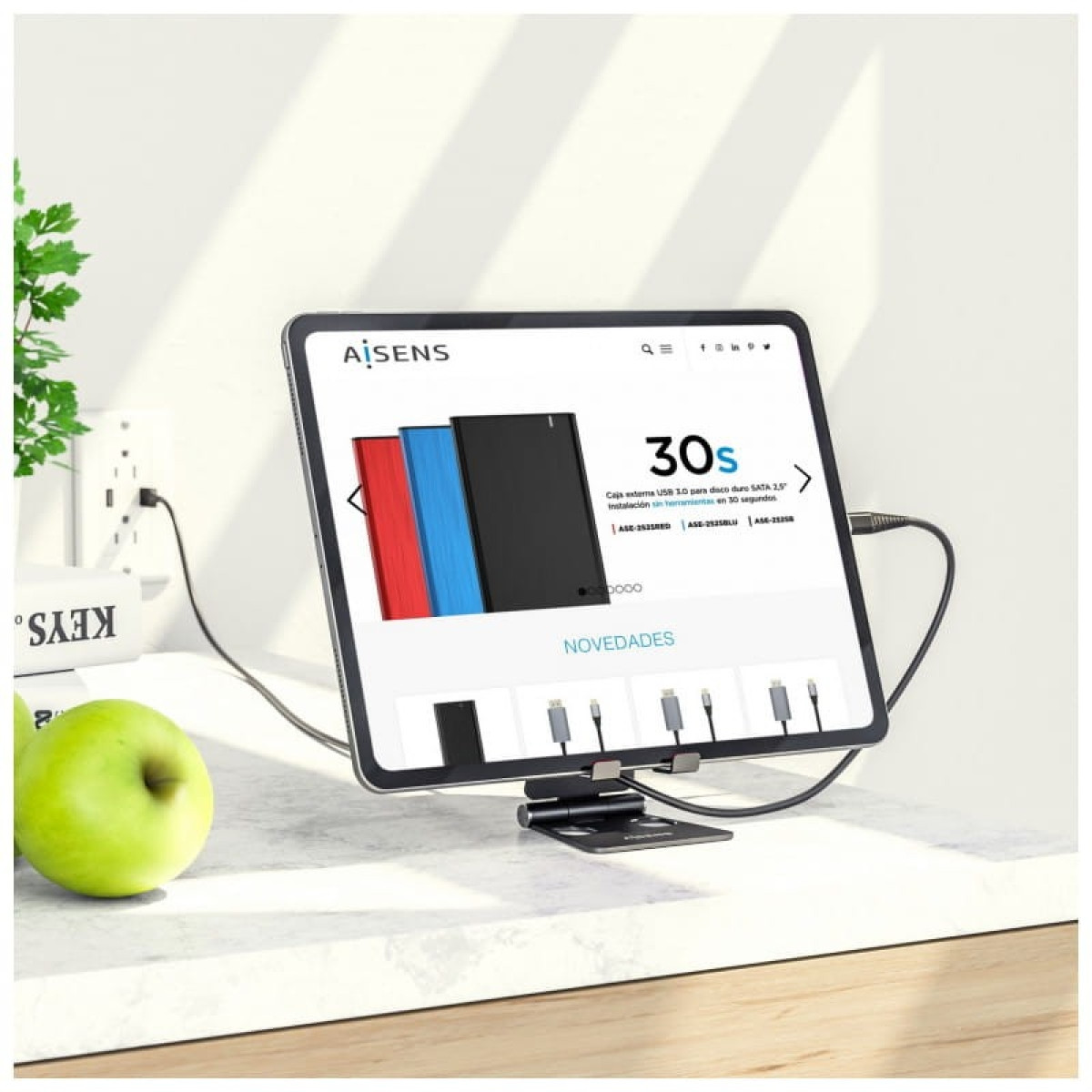 Aisens até 8 polegadas – Suporte para Tablet/Smartphone