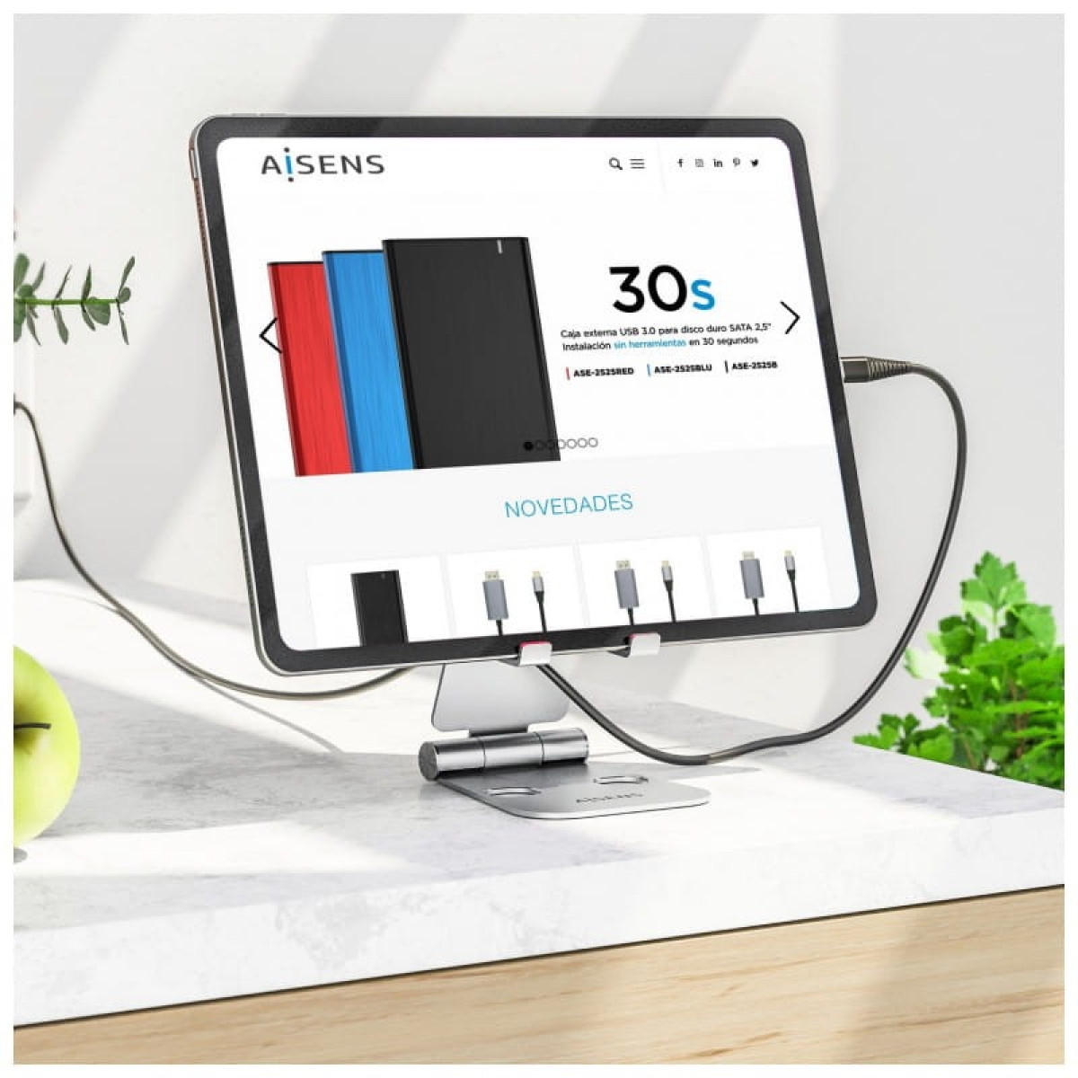 Aisens até 11 polegadas – Suporte para Tablet/Smartphone