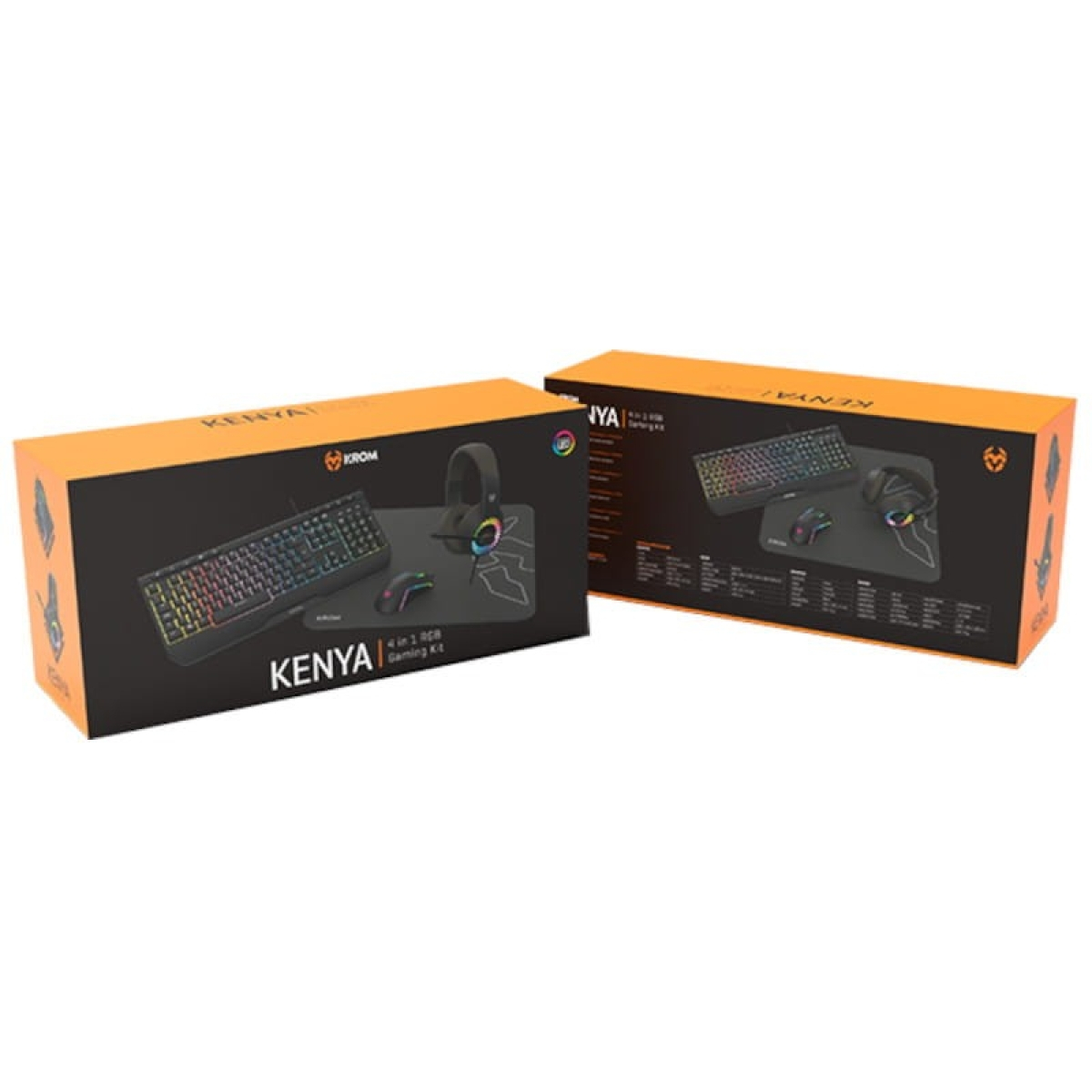 Kit de teclado e Rato Krom Kenya 4 em 1 RGB Gaming