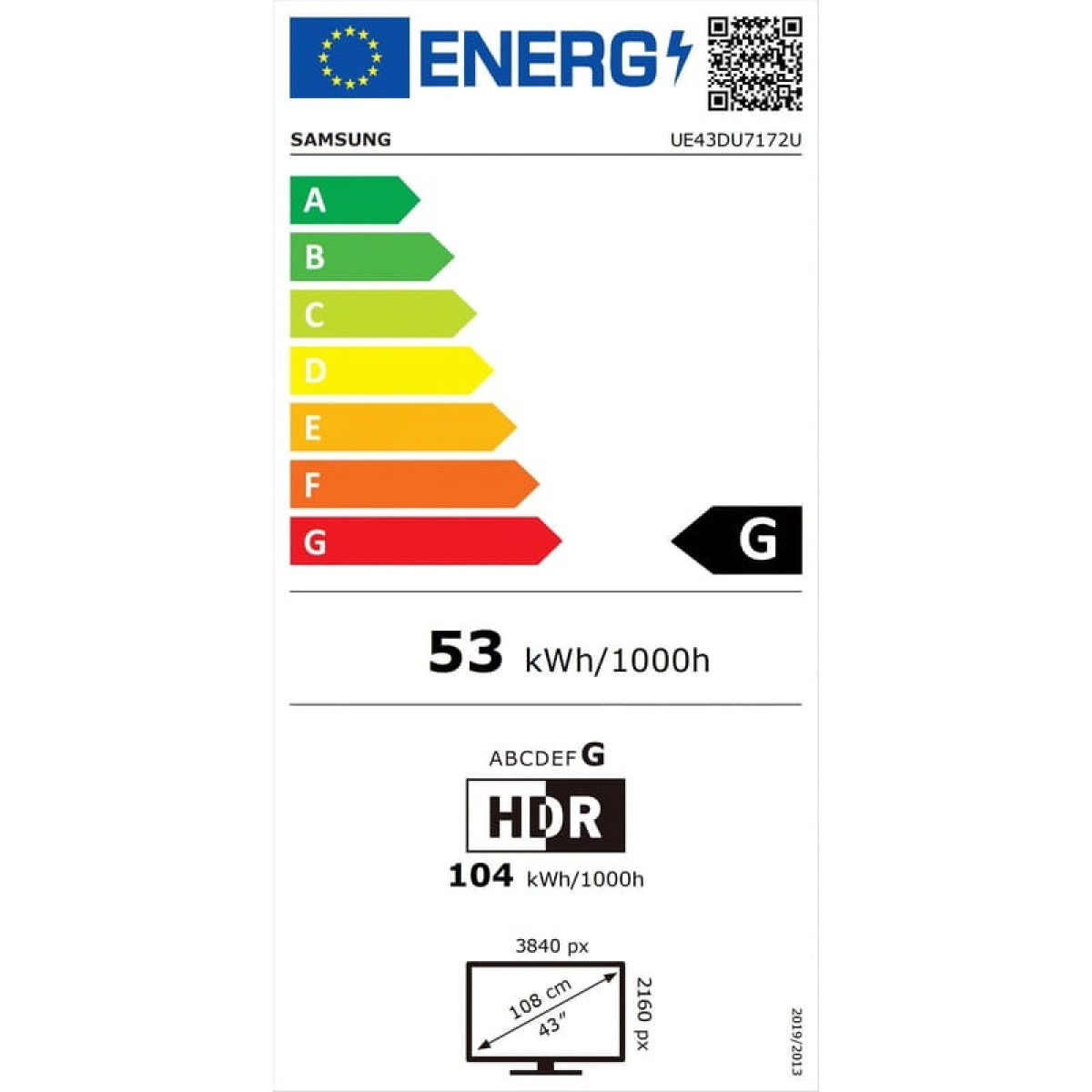 Samsung UE43DU7172U 43″ 4K Ultra HD Smart TV Wifi