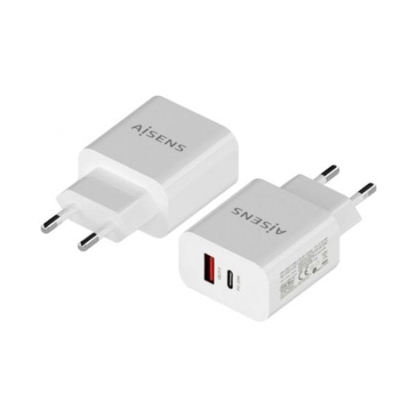 Aisens A110-0681 Carregador de Parede 1x USB-C 1x USB 20W Branco