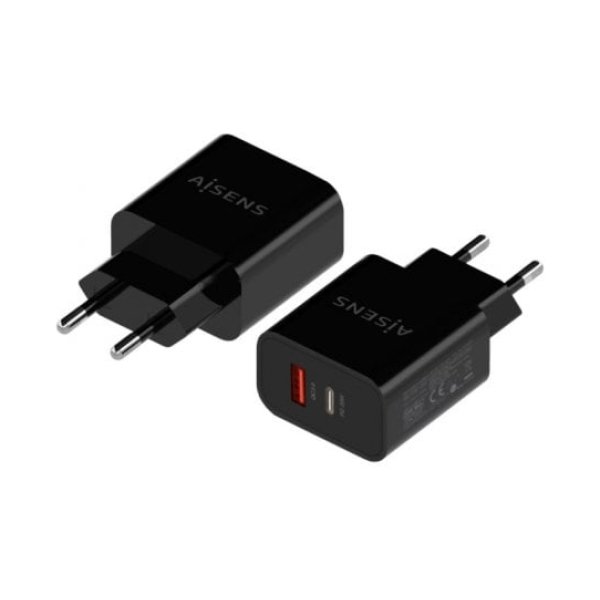 Aisens A110-0682 Carregador de Parede 1x USB-C 1x USB 20W Preto