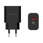 Aisens A110-0682 Carregador de Parede 1x USB-C 1x USB 20W Preto