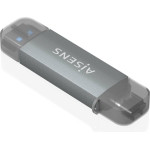 Aisens SD, Micro SD, MMC, RS-MMC, MMC Micro, USB-A and USB-C Card Reader, Gray