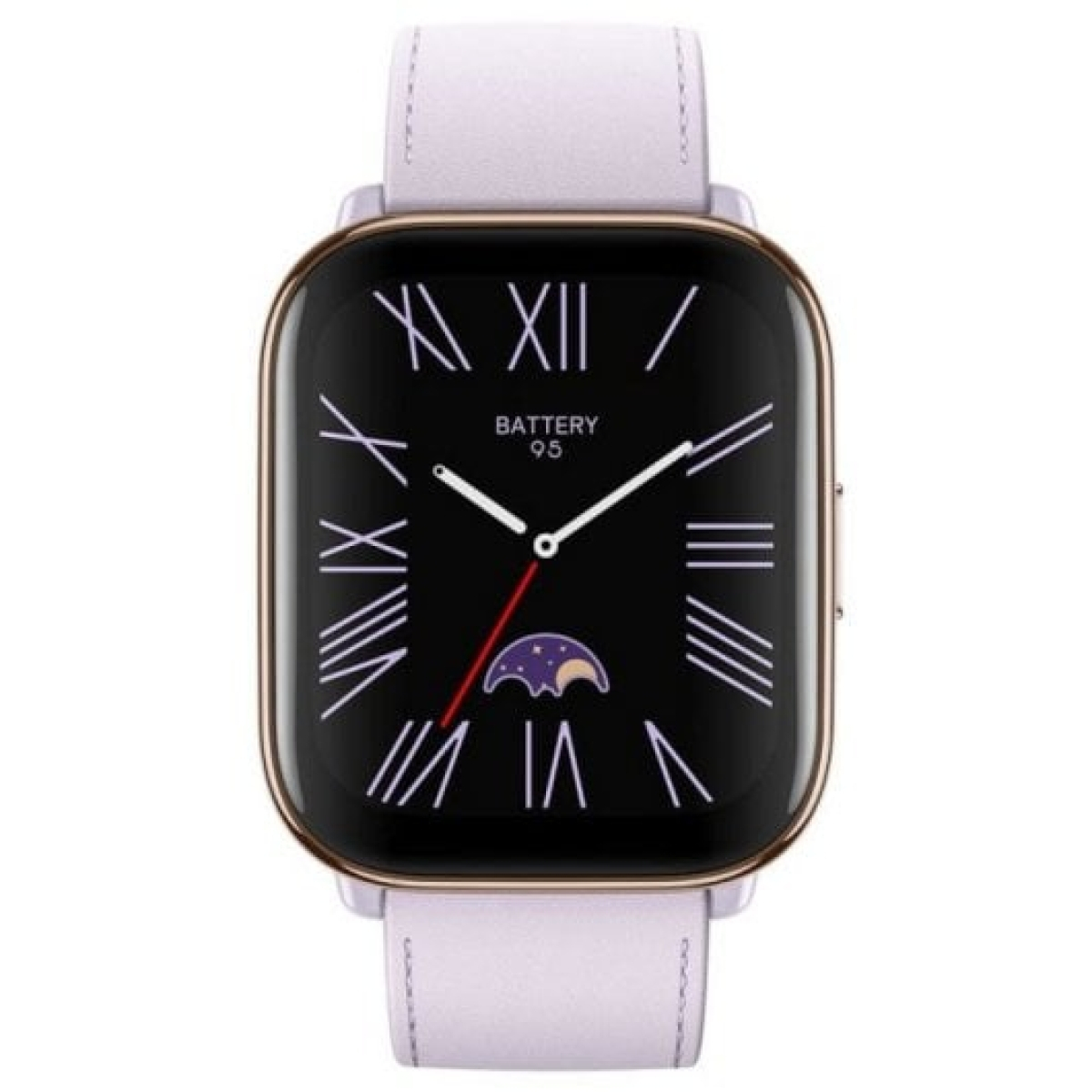 Amazfit Active AMOLED Smartwatch com Bracelete de Couro Vegano Púrpura Lavanda