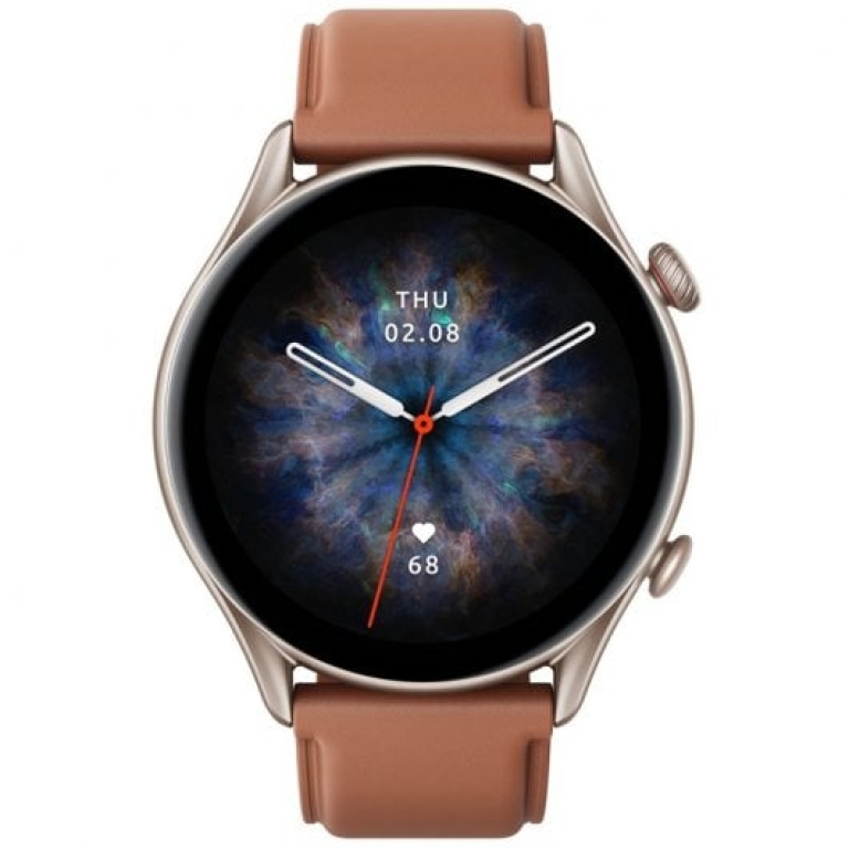 Amazfit GTR 3 Pro Smartwatch Couro Castanho