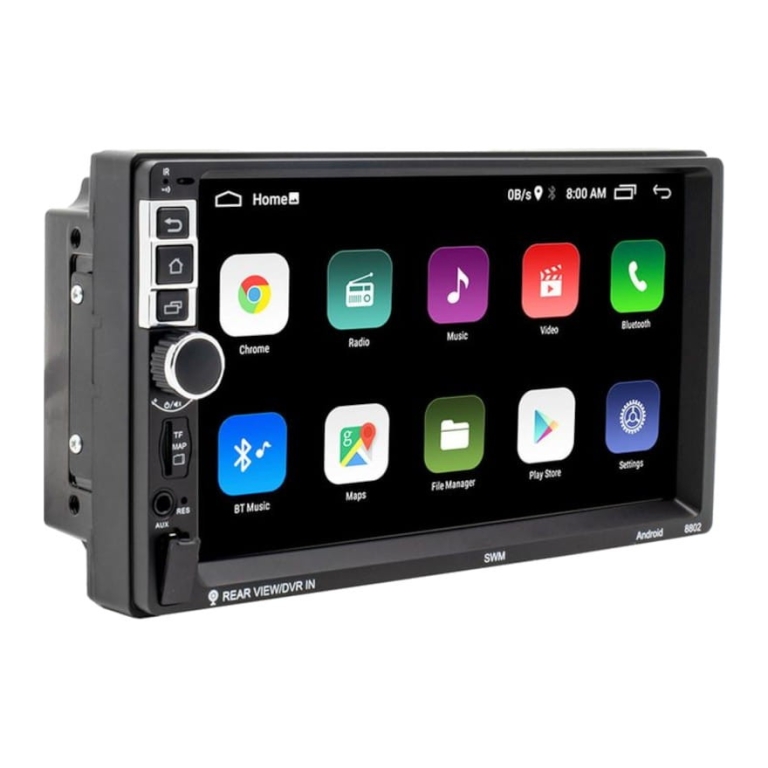 Autorádio 2 DIN SWM S-8802C 2GB/32GB 7" GPS MirrorLink WiFi Preto