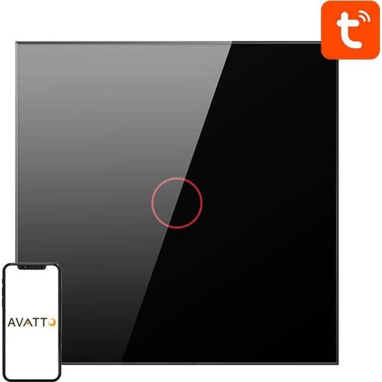 Avatto Smart Light Switch ZigBee ZTS02-EU-B1 1 Way TUYA (black)