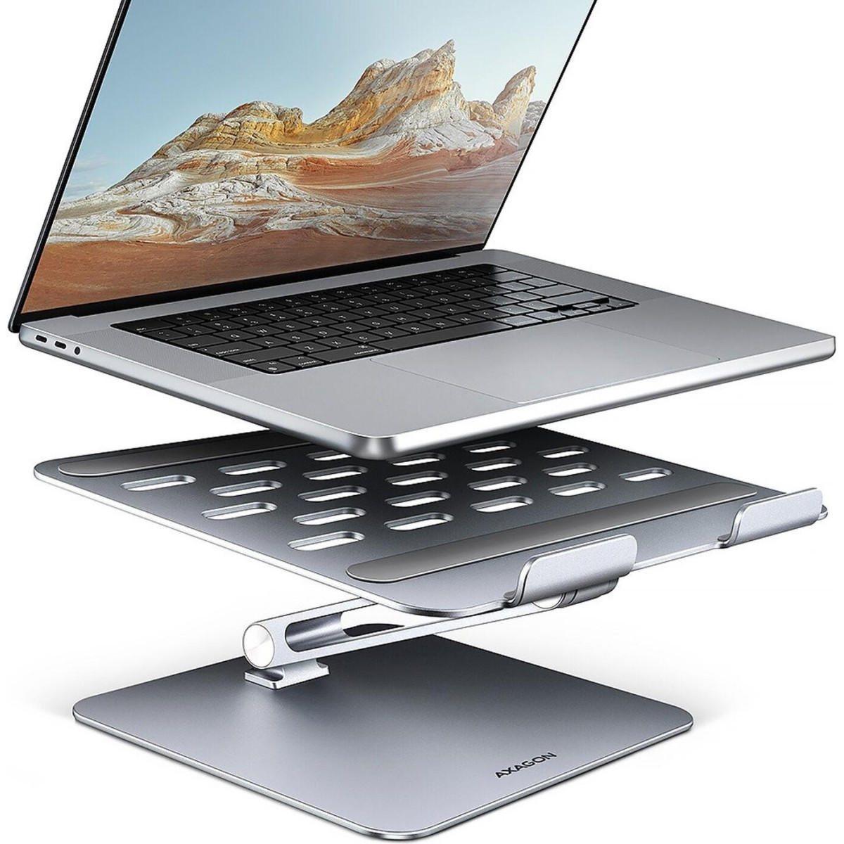 Axagon STND-LQ stand for 10 to 16 inch laptops and tablets - silver