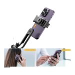 Bastão de selfie C13D com Led, Tripé extensível de 1,35 m para telemóveis e câmaras - com controlo sem fios Preto