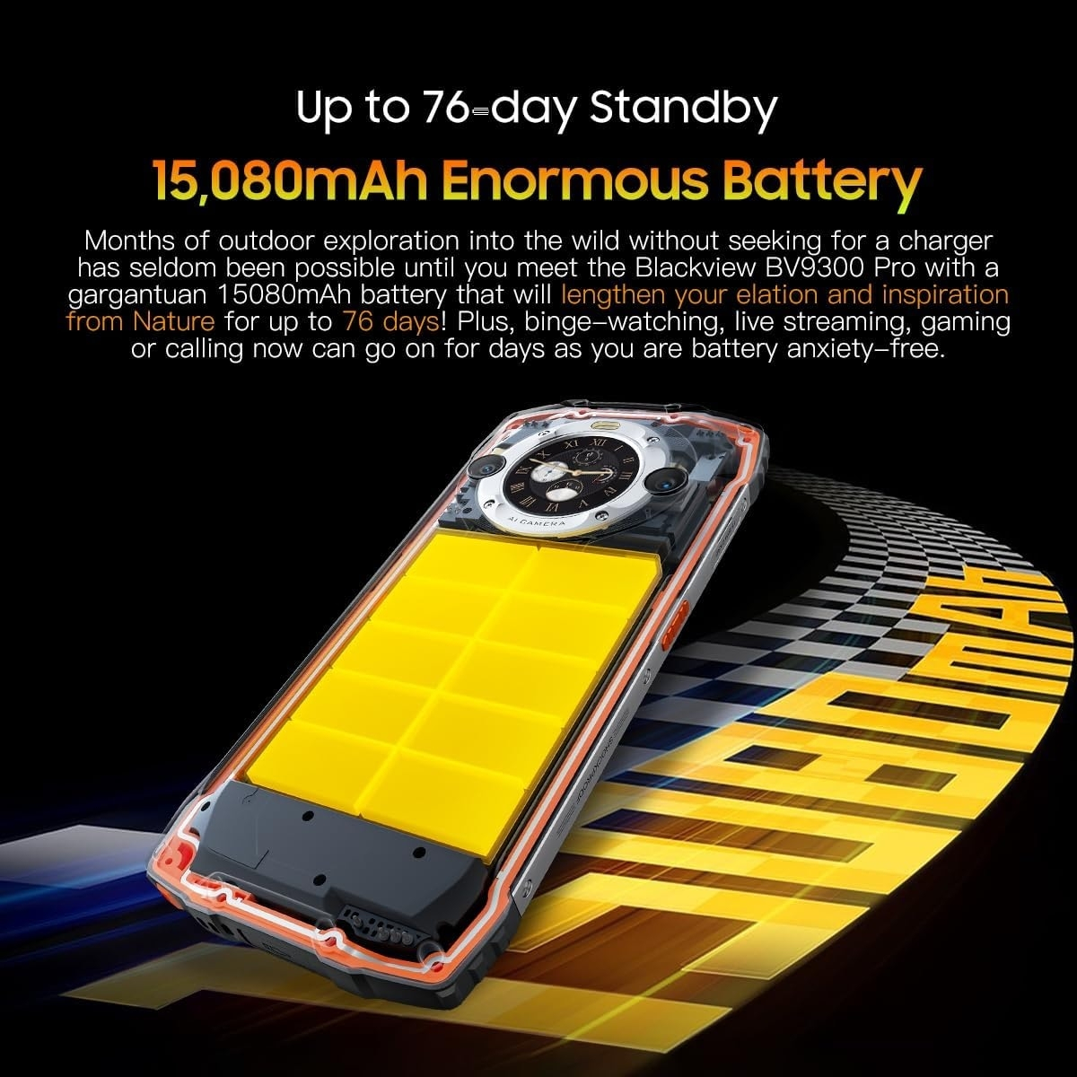 Blackview BV9300 Pro (Écran 6.7" - 256 Go, 12 Go RAM - 15 080 mAh) Vert