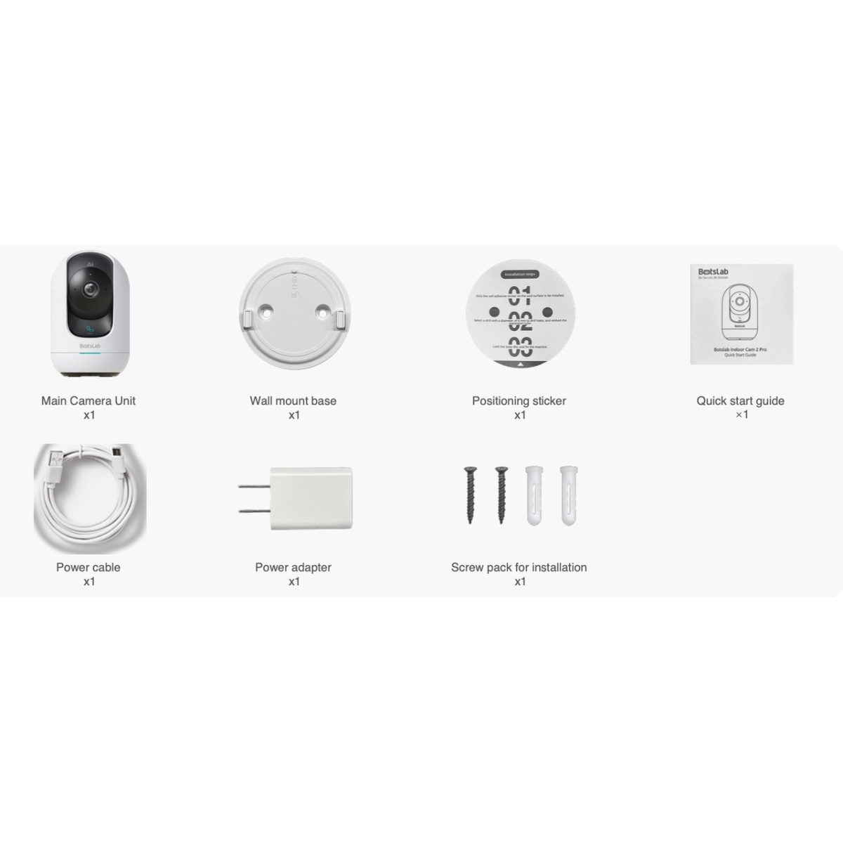 Botslab Indoor Camera 2 Pro, 2.4GHz /5GHz Wi-Fi, Multi-scenes AI recognition, One-Touch Calls, 360°