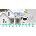 Botslab Outdoor Dual-Lens Camera, 170° Wide-Angle View, Person/Vehicle Detection, Multi-scenes AI re