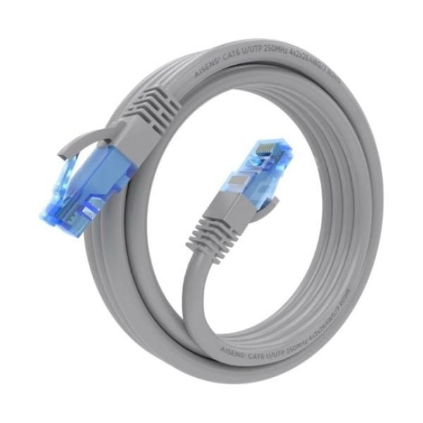 Cabo de Rede RJ45 AWG26 CCA UTP Aisens A135-0777 Cat.6/ 2m/ Cinza
